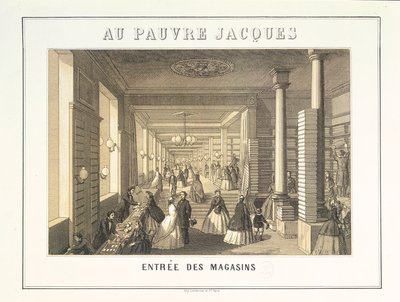 Au Pauvre Jacques: Entrance to the Shops by French School
